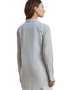 Oversize Striped Cotton Voile Shirt
