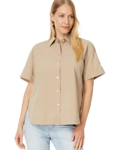 Oversized Boxy Button-Up Shirt in Signature Poplin
