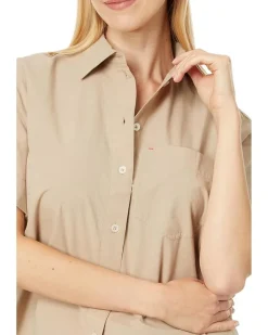 Oversized Boxy Button-Up Shirt in Signature Poplin