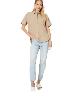 Oversized Boxy Button-Up Shirt in Signature Poplin