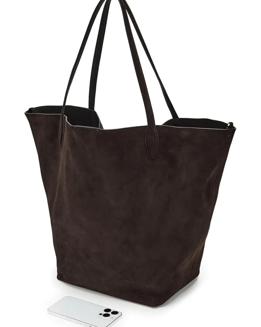 Oversized Soft Grain Shopper - Suede