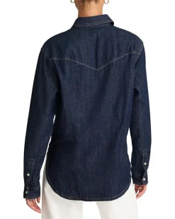 Oversized Western Shirt In Rinse Wash