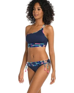 Painted Leaves One Shoulder Bralette