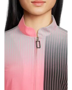 Paralell Print Long Sleeve Sunsense 1/4 Zip Top