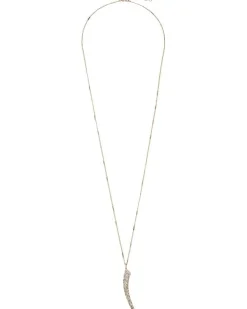 Pave Flat Horn Pendant Necklace