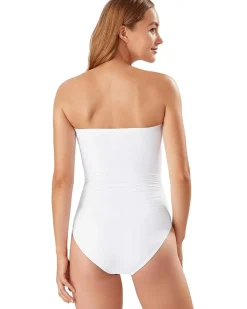 Pearl Shirred Bandeau One-Piece