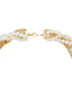 Pearly Punk Pearl Chain Collar Necklace