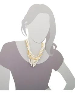 Pearly Punk Pearl Chain Collar Necklace