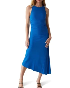 Perez Ruched Sleeveless Midi Dress