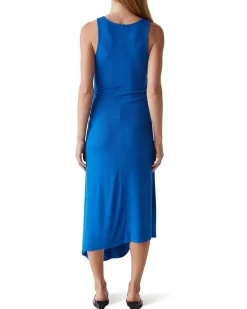 Perez Ruched Sleeveless Midi Dress