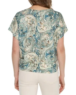 Petite Crew Neck Dolman With Twisted Front Detail