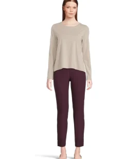 Petite Melange Fine Organic Cotton Jersey Round Neck Long Sleeve Tee
