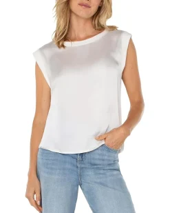 Petite Sleeveless Woven to Knit Top