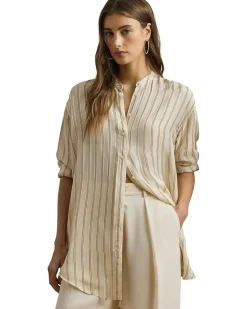 Petite Striped Jacquard Tunic Shirt