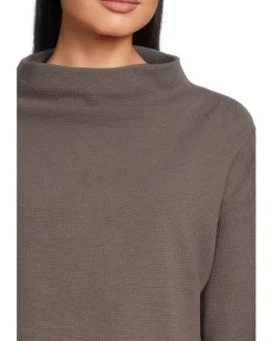 Petite Waffle Doubleknit Funnel Neck Box Top