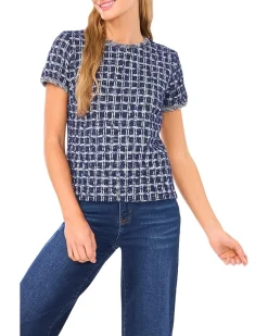 Plaid Crew Neck Short Sleeve Baby Tee