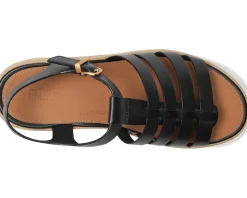 PLATFFORMS Espadrille Leather Fisherman Wedge Sandals