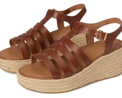 PLATFFORMS Espadrille Leather Fisherman Wedge Sandals