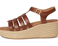 PLATFFORMS Espadrille Leather Fisherman Wedge Sandals