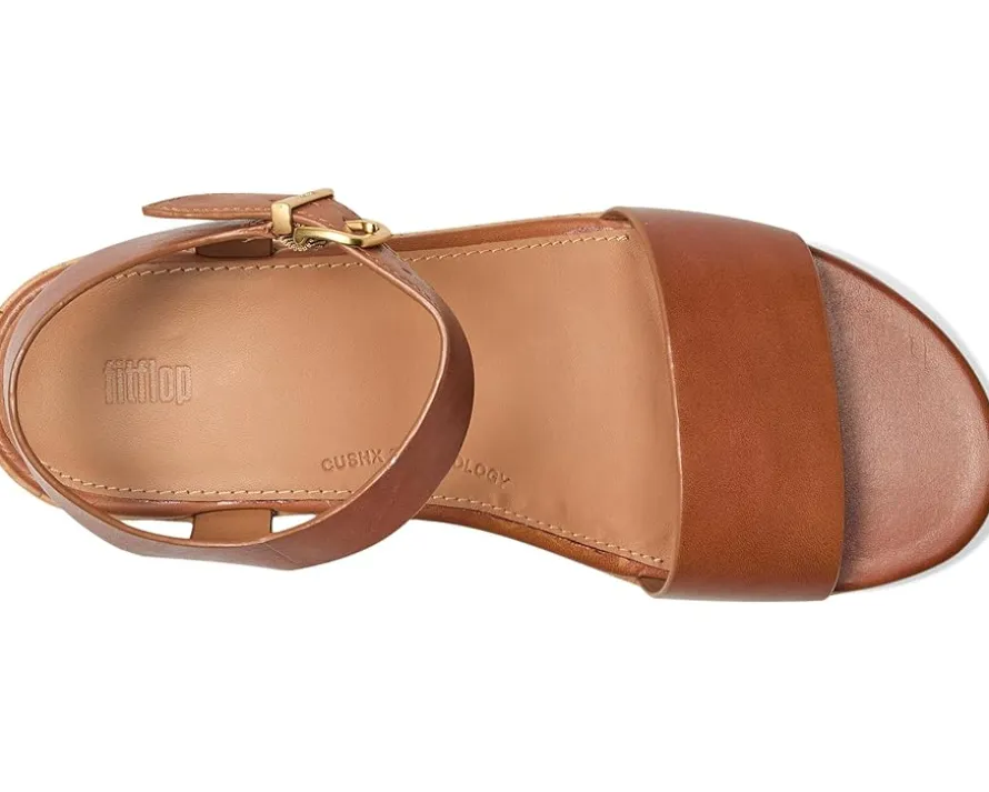 Platfforms Leather/Cork Heeled Ankle-Strap Sandals