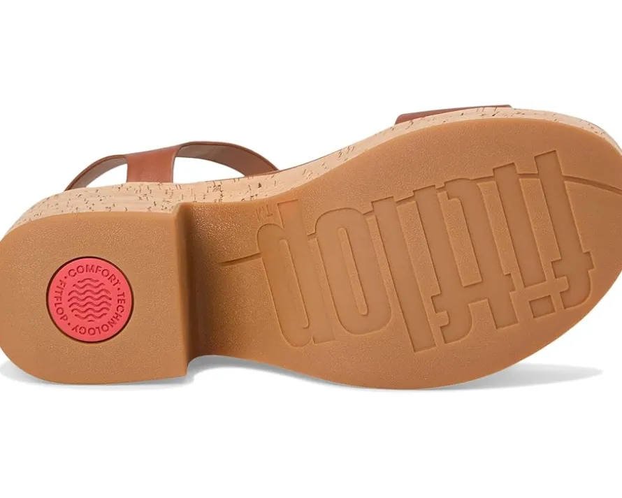 Platfforms Leather/Cork Heeled Ankle-Strap Sandals