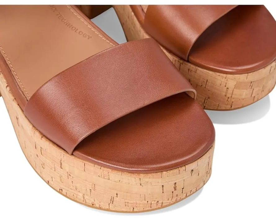 Platfforms Leather/Cork Heeled Ankle-Strap Sandals