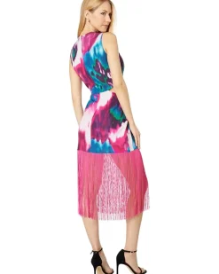 Pleated Front Fringe Dress