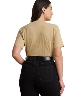 Plus Size Beaded-logo Cotton Jersey Tee