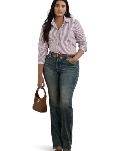 Plus Size Classic Fit Striped Broadcloth Shirt