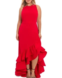 Plus Size Ruffle Tier Scuba Crepe