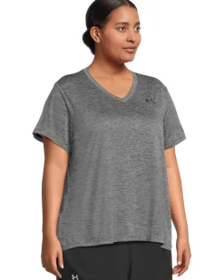 Plus Size Tech Short Sleeve V-Neck Twist