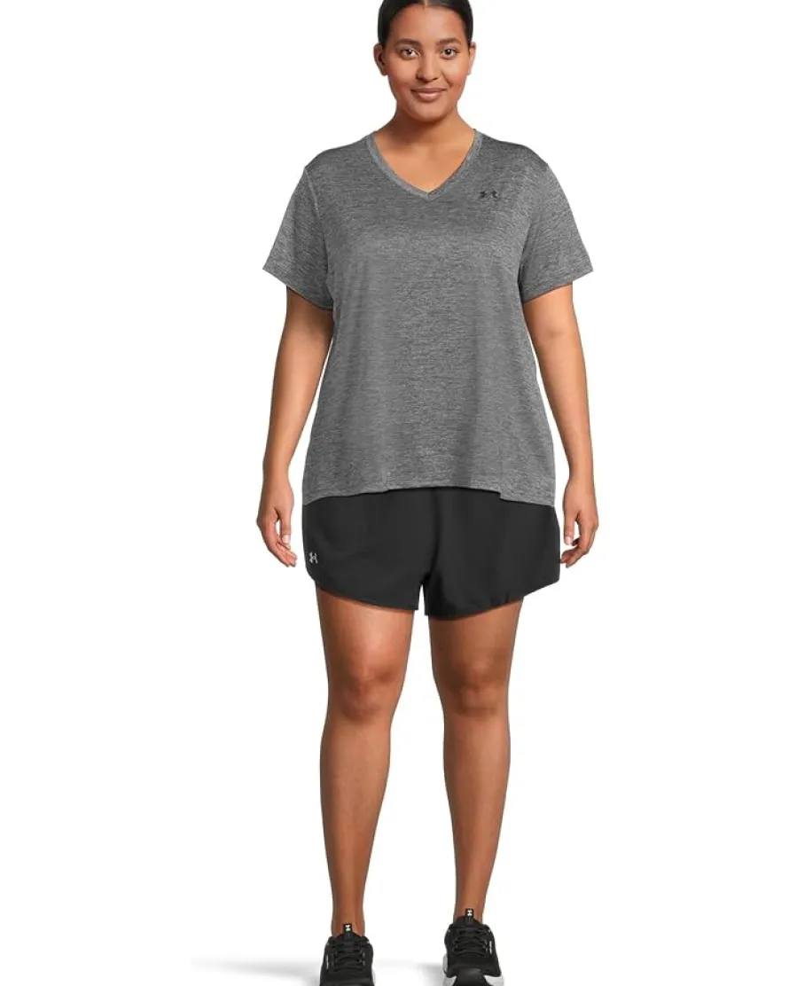 Plus Size Tech Short Sleeve V-Neck Twist