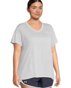 Plus Size Tech Short Sleeve V-Neck Twist