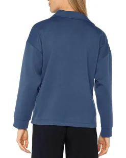 Plush Comfort Knit V-Neck Popover With Collar