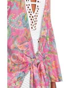 Polynesia Sheer Stretch Mesh Tie Front Cover-Up