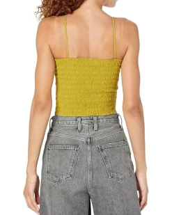 Poplin Smocked Halter Crop Top