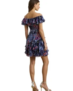 Print Off-The-Shoulder Cocktail Dress