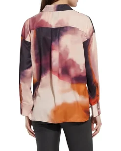 Printed Stitched Satin Shirt