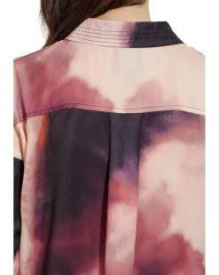 Printed Stitched Satin Shirt