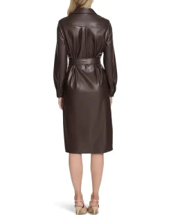 PU Leather Shirtdress