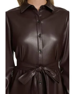 PU Leather Shirtdress