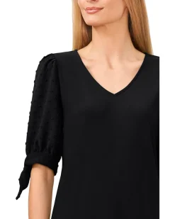 Puff Sleeve Tee With Tie