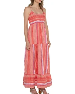 Racer Back Tiered Maxi Dress with Smocking