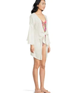 Radiance Plunge Tie Front Tunic Cover-up
