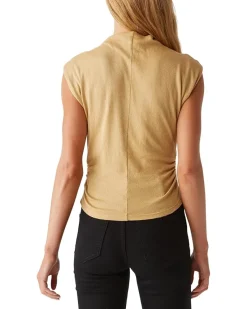 Reese Mock Neck Power Shoulder Top