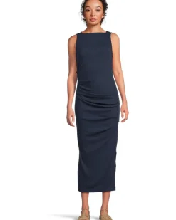 Reign Knife Neck Midi Pleated Dress
