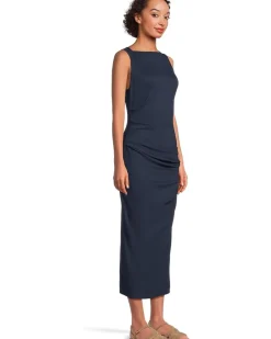 Reign Knife Neck Midi Pleated Dress