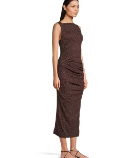Reign Knife Neck Midi Pleated Dress