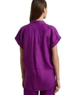 Relaxed Fit Linen Short-Sleeve Shirt