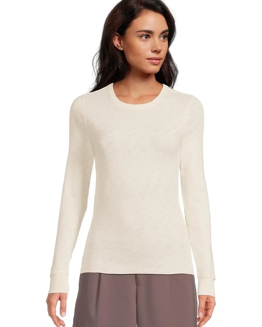 Rib Slub Long Sleeve Crew